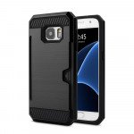Wholesale Samsung Galaxy S7 Credit Card Armor Case (Black)